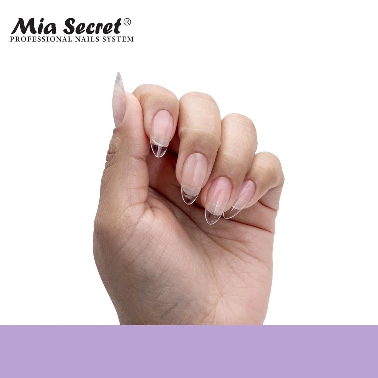 Clear Soft Gel Nail Tips - Mia Secret Stiletto 504 Tips for Salon & DIY Use