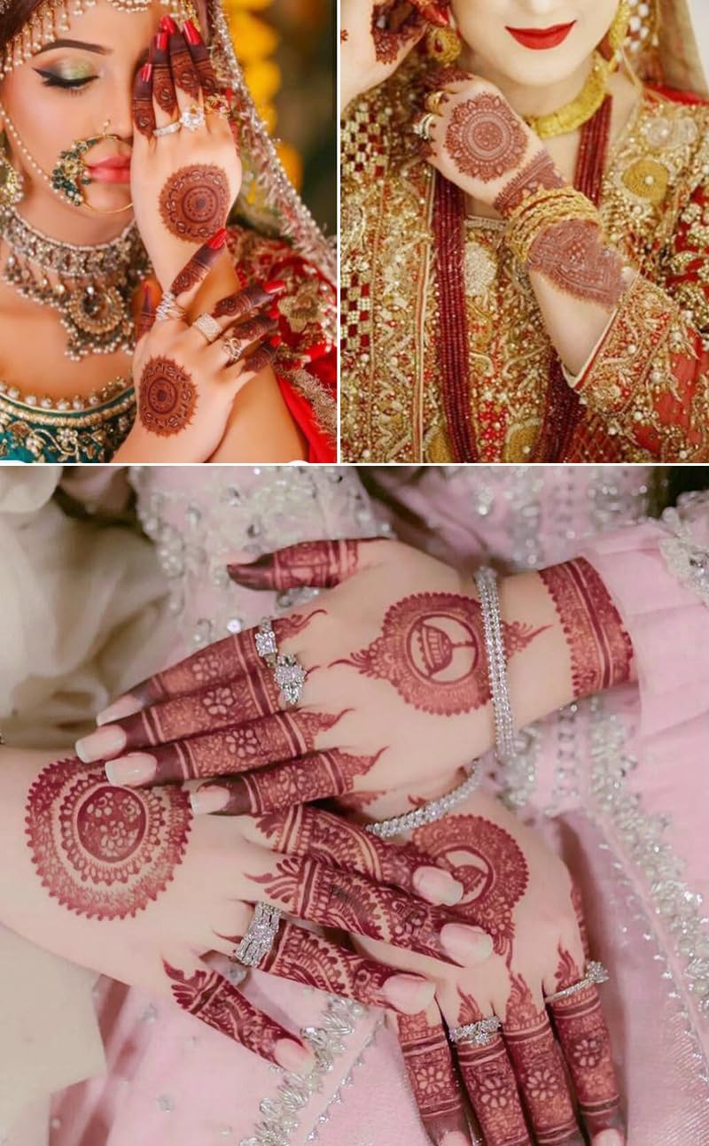 8 Sheets Red Brown Temporary Tattoo Stickers Fake Tattoo Lace Floral Temporary Waterproof Body Art Long Lasting Stickers for Women Festivals Wedding Masquerade Party Decorations Design