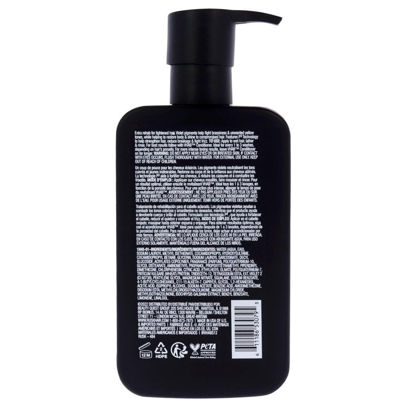 RUSK VHAB Color Care Sulfate-Free Shampoo, Reduce Breakage, Fight Frizz, and Repair Split Ends, While Keeping Hair Blonde, 12 oz
