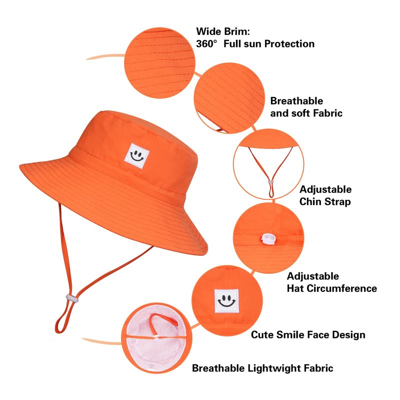 Baby Sun Hat 2-7 Years Orange