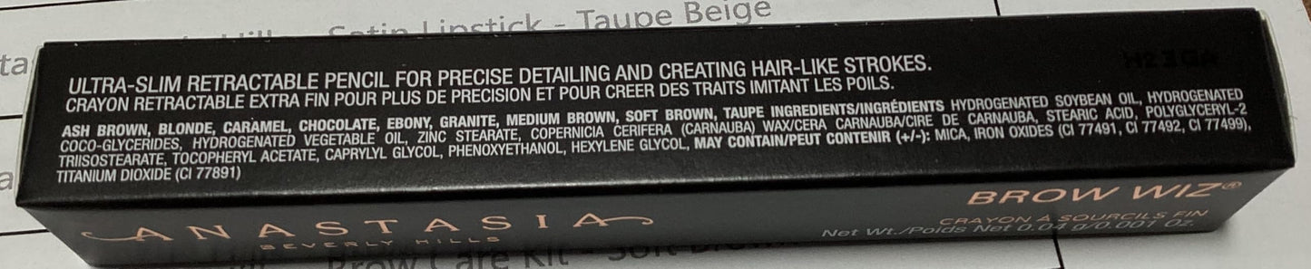 Anastasia Beverly Hills Mini Brow Wiz - Travel-Size Ultra-Slim Retractable Eyebrow Pencil for Professional Hair-Like Strokes and Precision Detail - Dark Brown