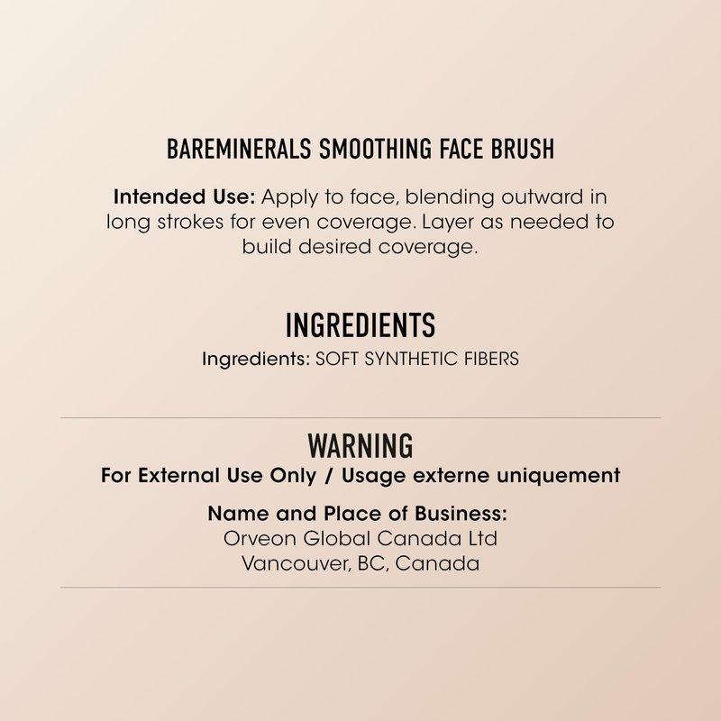 bareMinerals Smoothing Face Brush, 1.6 Ounce, Vegan, Cruelty-Free & Dermatologist-Tested