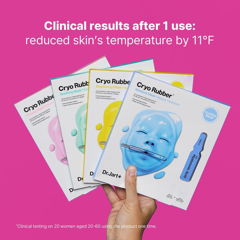 Dr.Jart+ Cooling Mask Treats Korean Skin Care Gift Set with Vital Hydra Solution Pro and Cryo Rubber Moisturizing and Firming Masks | Limited Edition Holiday Set