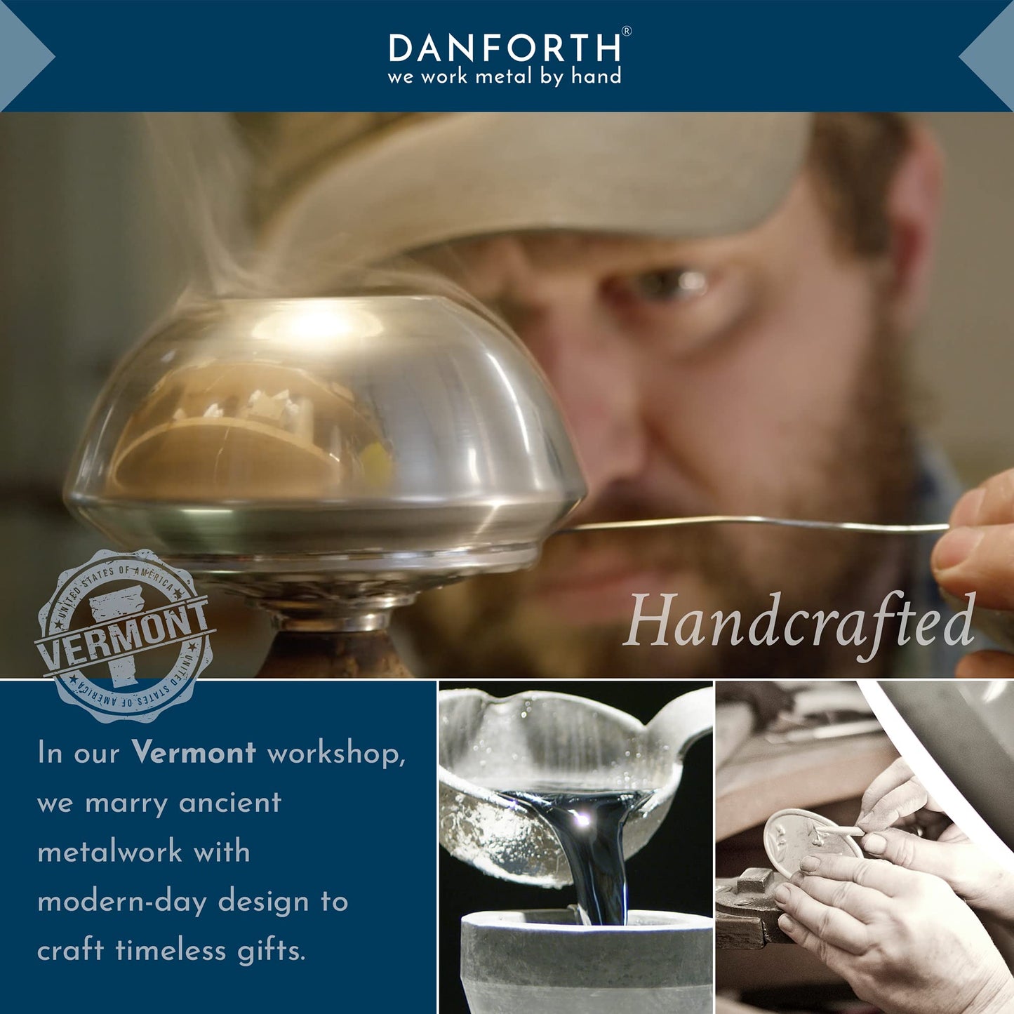 Danforth Wild Rose Hair Barrette – Handcrafted Pewter Hair Barrettes For Women – Thick Hair Clips For Women – ¾” x 3 ½”, Made In USA