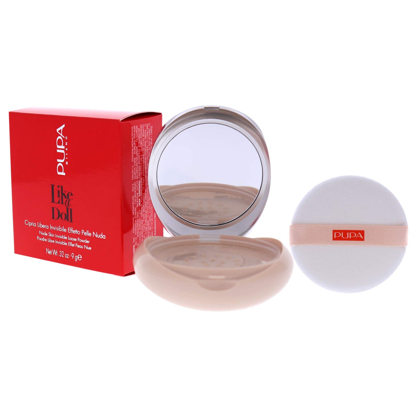 PUPA Milano Like A Doll Loose Powder 003 Natural Beige - Soft Powder for Smooth, PHOTOREADY Complexion - Enriched with Hydrating Cottonseed Extract - Blurs FIne Lines and Uneven Texture - 0.32 oz