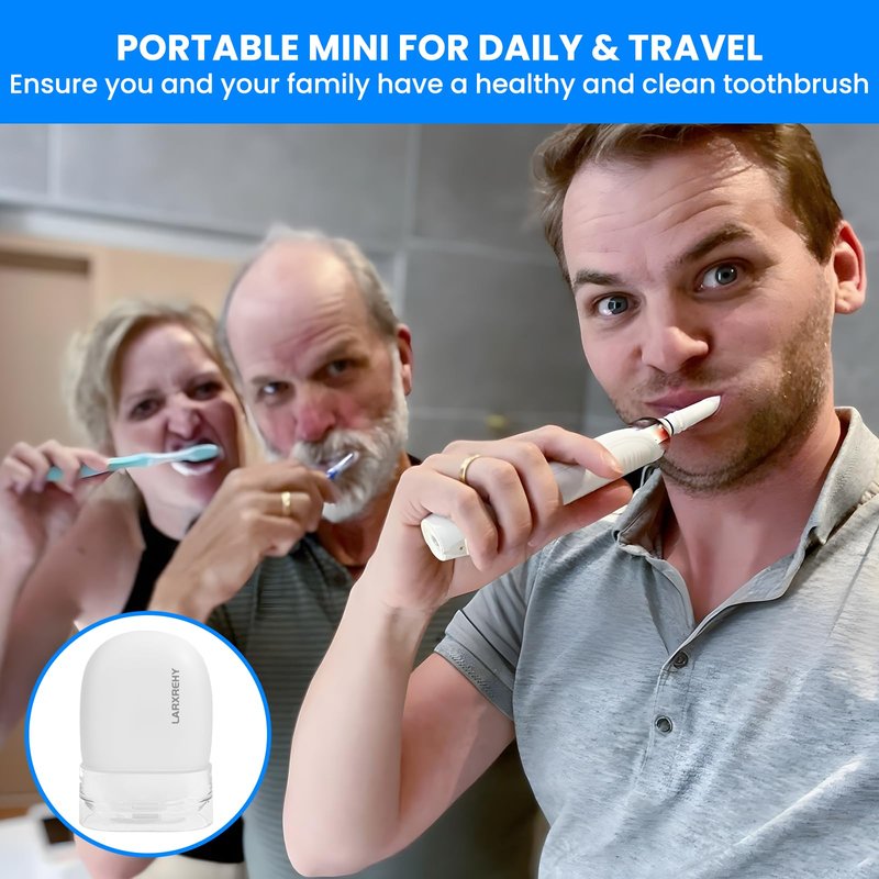 LARXREHY Toothbrush Cleaner Case - Toothbrush Covers with Holder - Portable & Rechargeable Travel Home Toothbrushes Cleaner Case - Fits All Manual or Electric ToothBrushes(White)