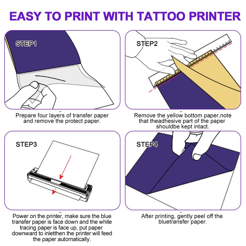 Tattoo Stencil Printer Machine for Tattoo Beginners&Artists,with 10pcs Tattoo Transfer Paper,Portable Thermal Printer Compatible with Phone/Pc