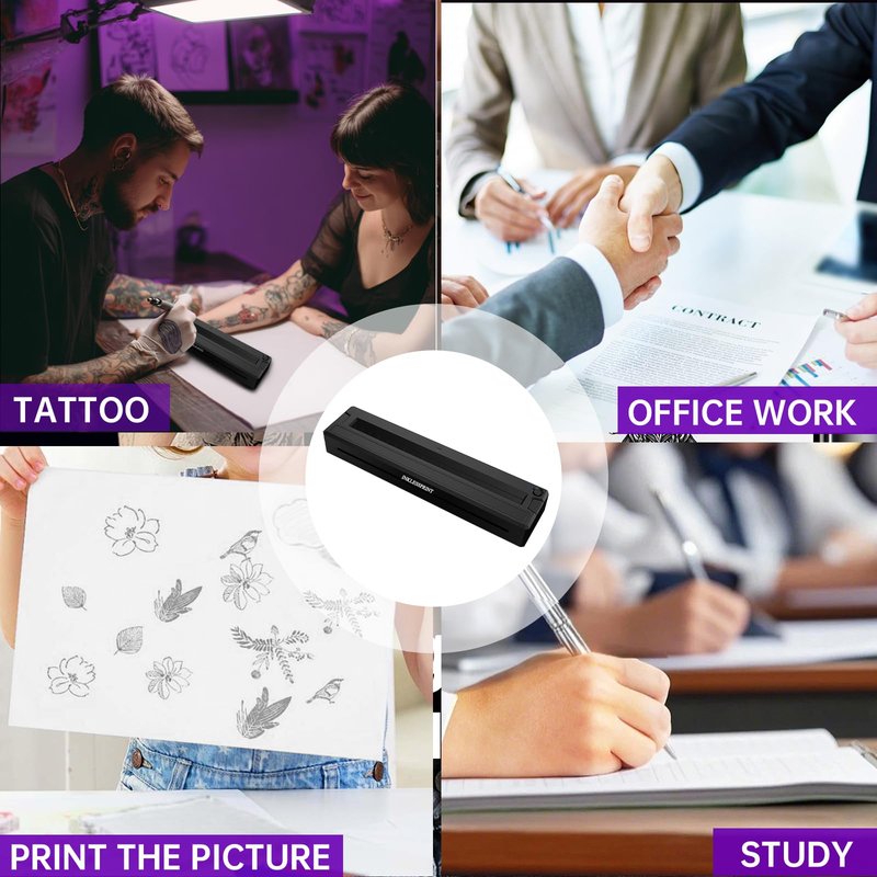 INKLESSPRINT Tattoo Stencil Printer Machine, Portable Tattoo Transfer Printer for Tattoo Artists & Enthusiasts, Support Smartphone,PC, Android, iOS, Windows,Mac.Grey