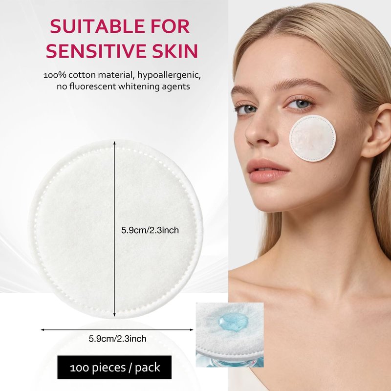 Astraescly Cotton Rounds Bulk 2000 Count, Soft Makeup Remover Pads for Face 100% Pure Cotton Lint-Free Hypoallergenic Gentle Exfoliating Facial Pads for All Skin Types & Toner, 20 Packs of 100 Count
