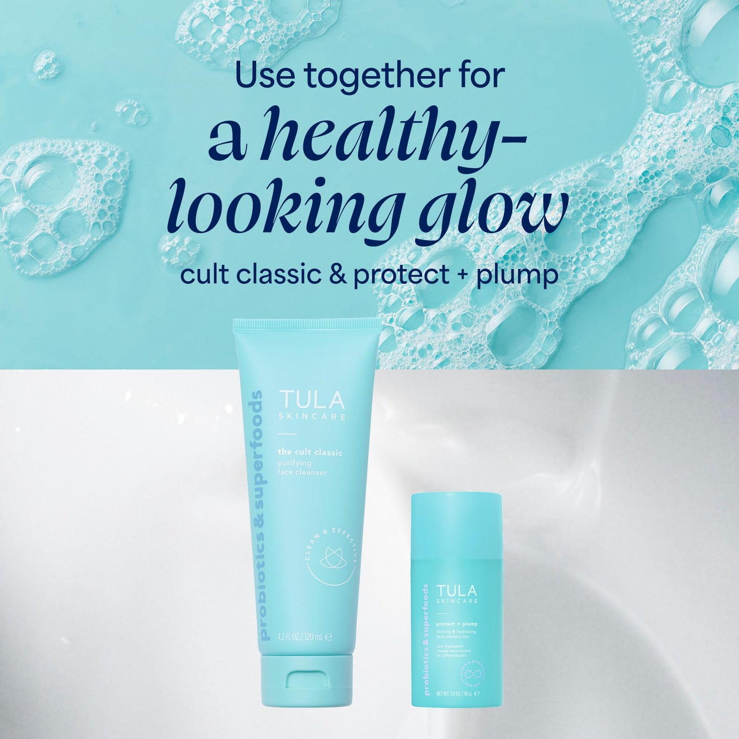 TULA Skin Care Protect + Plump Firming & Hydrating Face Moisturizer - Skincare-First, Daily Ageless Moisturizer, Minimizes the Look of Wrinkles & Fine Lines, 1.6 oz.