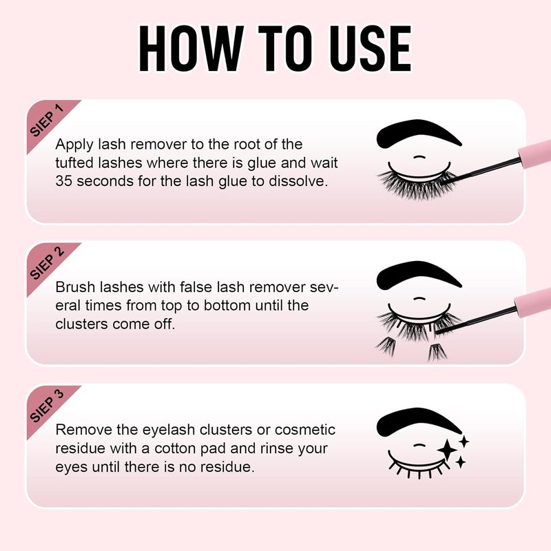 Lash Extension Remover Kit - Soothing Oil & Glue Remover for Cluster Lashes | 5ML, DIY Self-Application