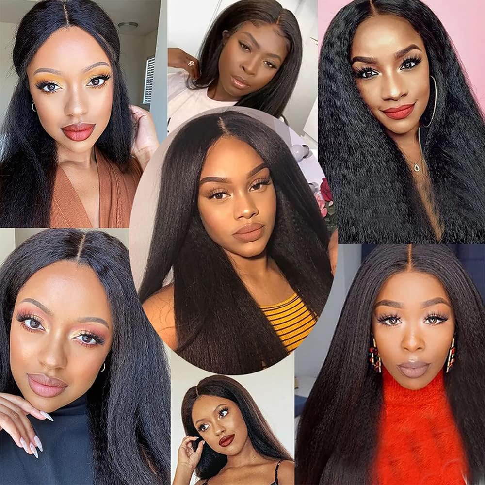 Luxvogue Bundles Human Hair 18 20 22 Inch Yaki Wave Natural Human Hair Bundles Natural Black Unprocessed Raw Brazilian Virgin Remy Quick Weave for Black Women