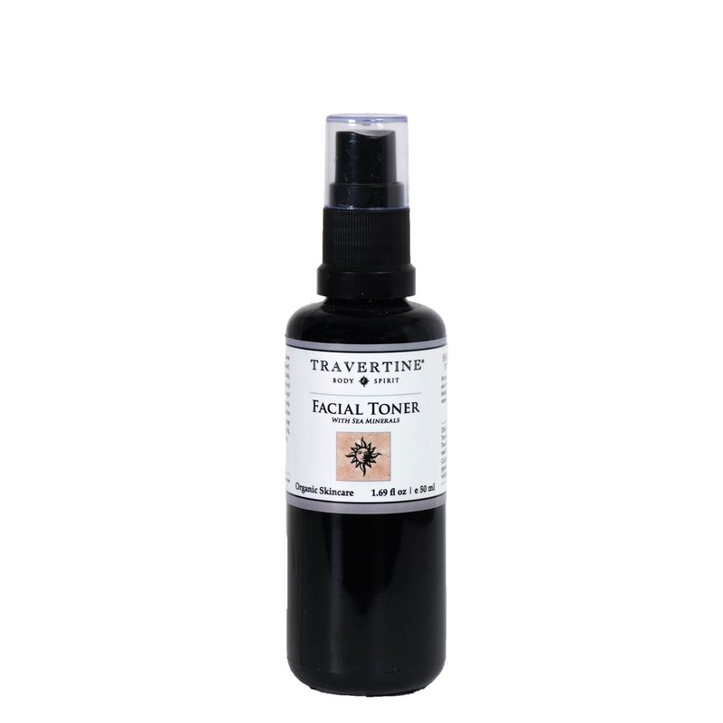 Travertine Spa Facial Toner with Sea Minerals | pH Balancing | Vitamins B C E | Soothes Irritated Skin | Reduce Pore Size | for Men and Women