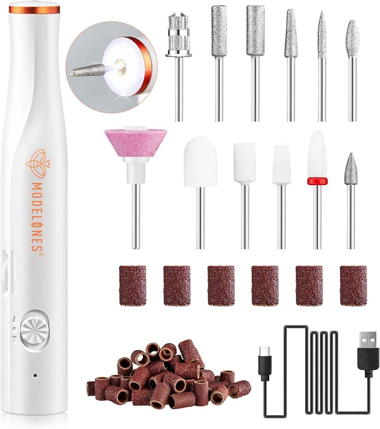 48W Cordless UV LED Nail Lamp & Gooseneck Nail Drill - Gel Nail Light with Timers & LCD Display