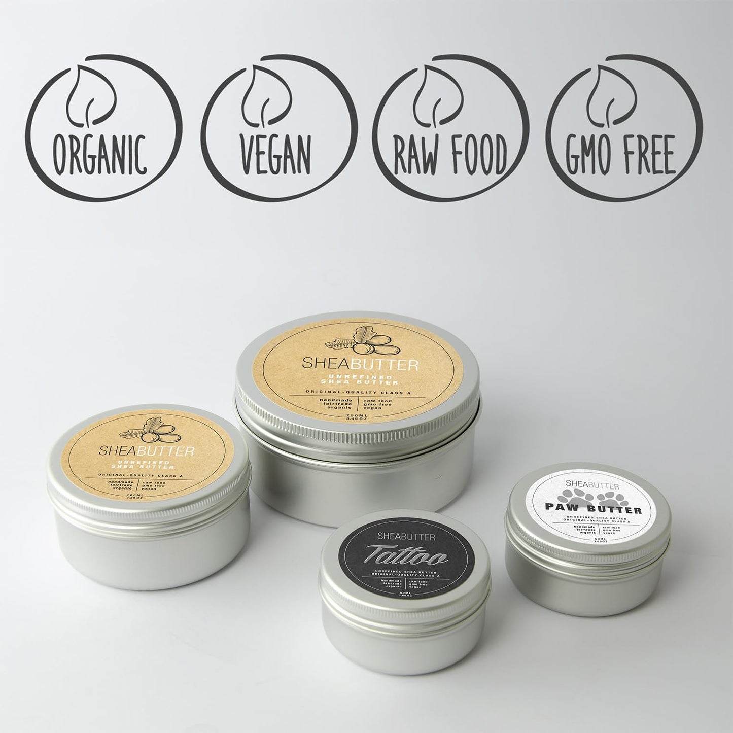 SHEABUTTER Premium Raw and Unrefined Shea Butter - Pure Organic Handmade African Shea Butter, Deep Hydration and Skin Moisturizer for Dry Skin, Hair, Face, and Body (8.5 oz)