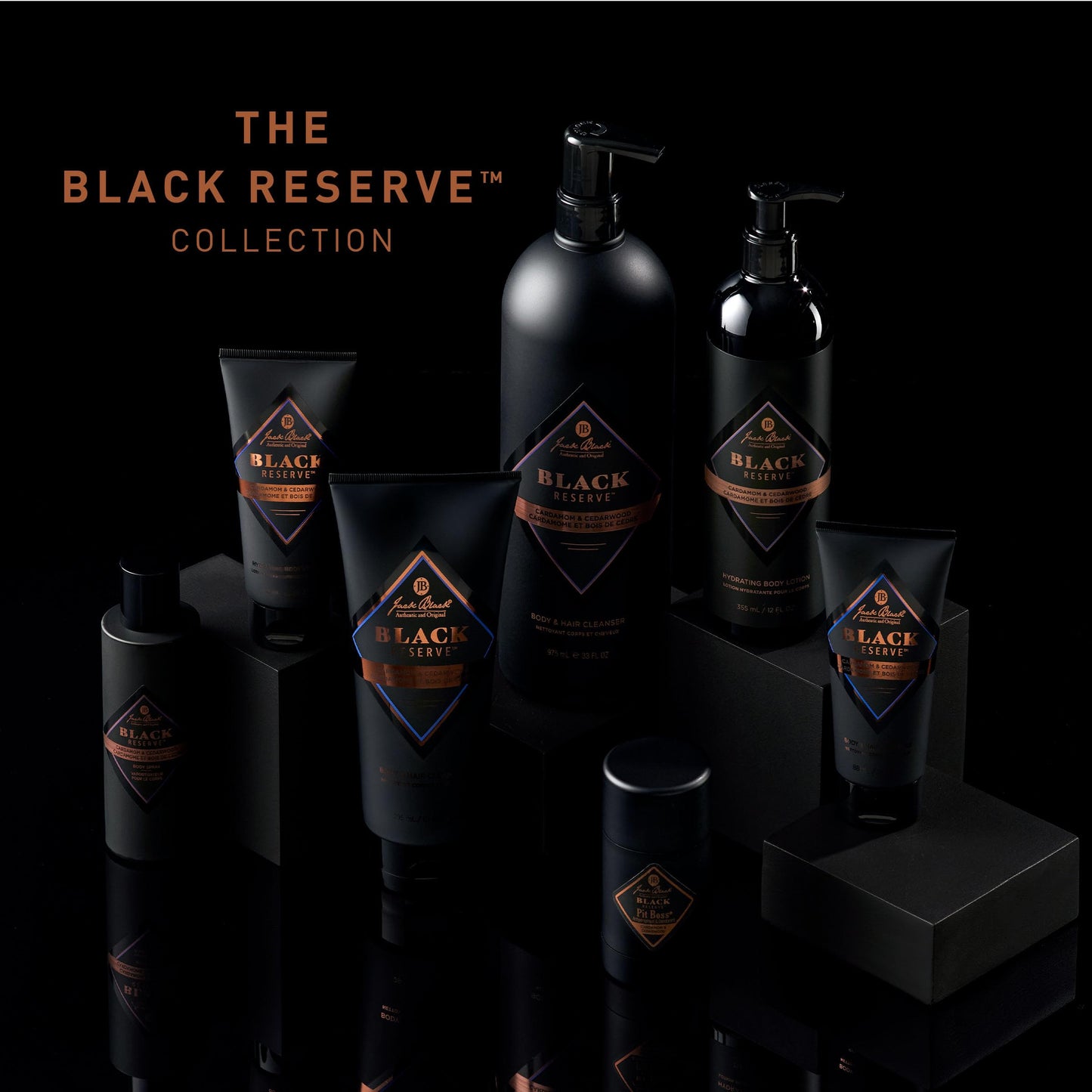 Jack Black Pit Boss Black Reserve Antiperspirant & Deodorant Men - 2.75 oz - Cardamom & Cedarwood - Mens Deodorant for Sensitive Skin
