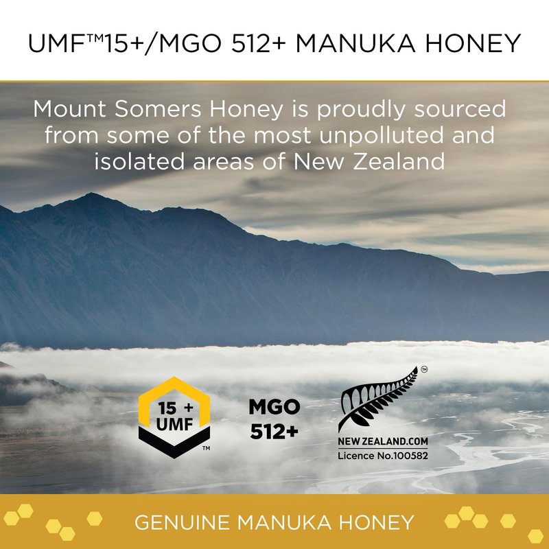 Mount Somers UMF 15+ Manuka Honey Drops - 26pcs Soothing Throat Lozenges from New Zealand, Natural Relief for Sore Throats