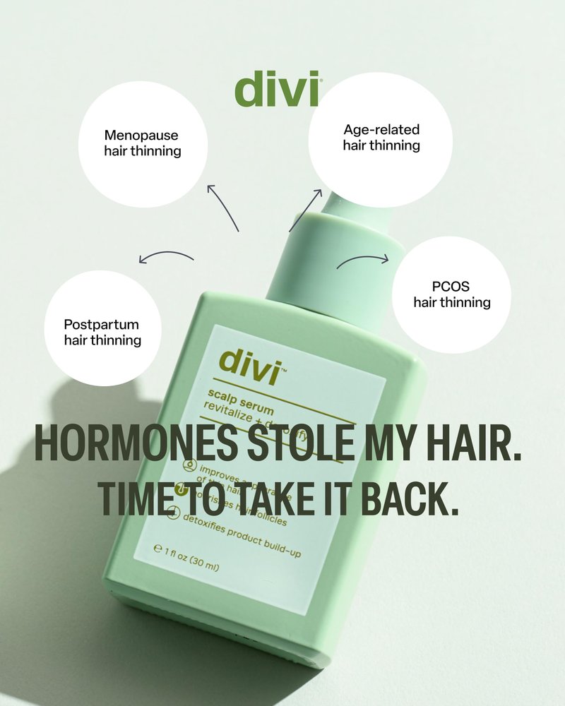 Divi Hair Scalp Serum for Women and Men - Revitalize and Balance Your Scalp - Improves Appearance of Thinning Hair, Nourishes the Scalp and Helps Remove Product and Oil Buildup, 100ml