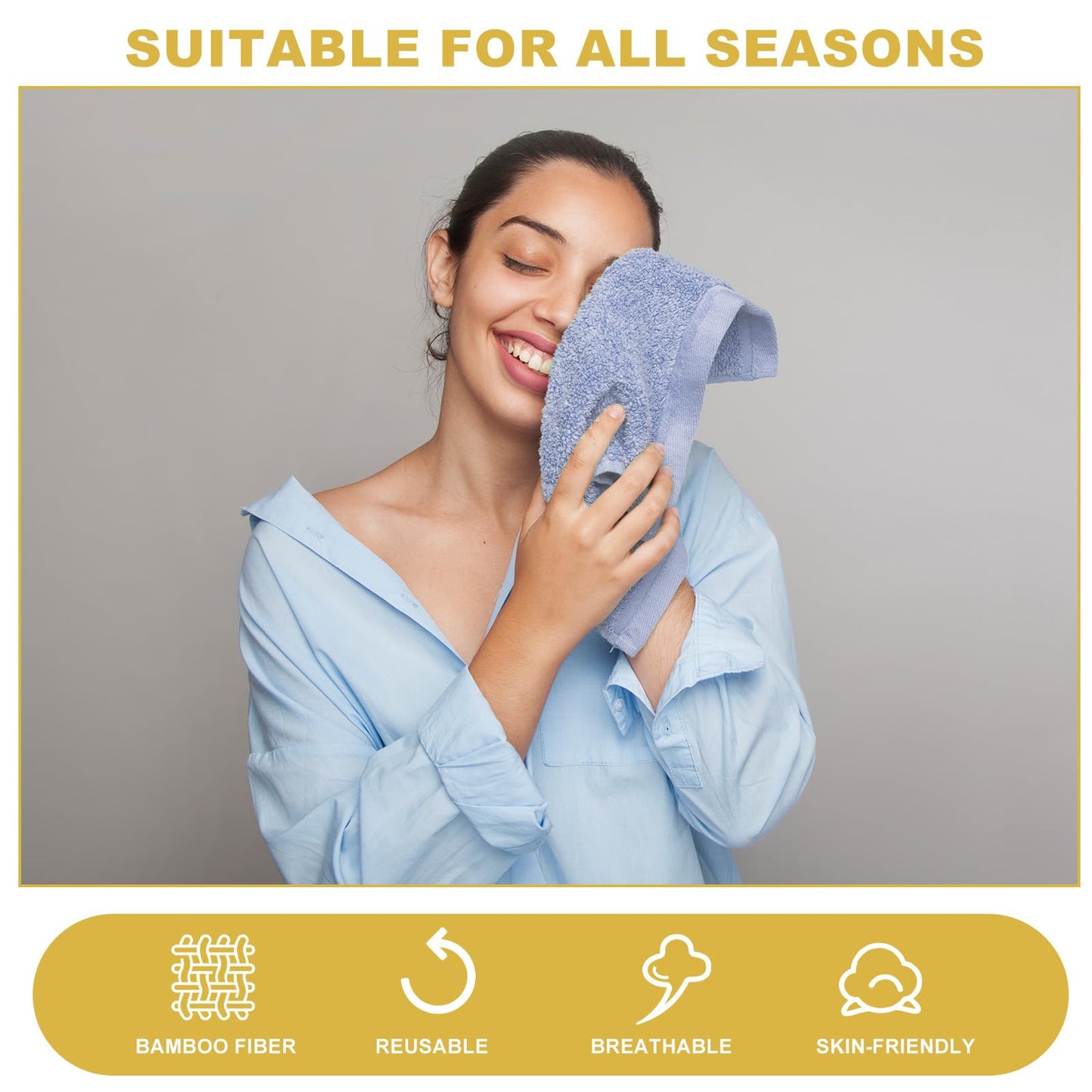 JOUTYFOR 40 Pack Cotton Wash Cloth Bulk, 10x10 Inch Soft Quick Drying Cotton Viscose Towels, Bulk Bath Hand Face Wash Cloths for Women Men, Multipurpose Bathroom Body Washing Rags, Fingertip Towels