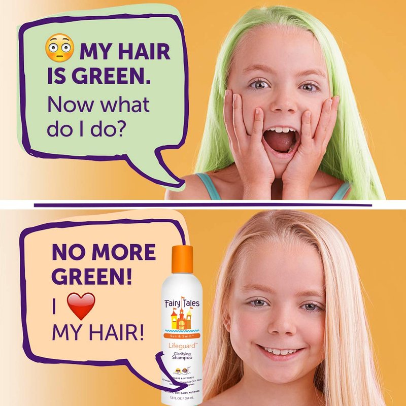 Fairy Tales Sun & Swim Lifeguard Kids Clarifying Shampoo - Chlorine Removal Swim Shampoo for Kids - Removes Green Pool Tones, Sea Salt & Mineral Buildup - Citrus Scent - 32 oz