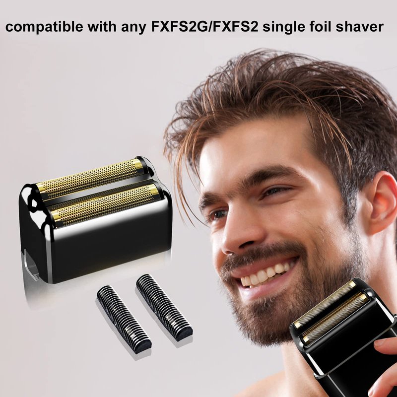 3 pack Replacement Foil and Cutters Compatible with BaBylissPRO Barberology FXFS2 Shaver Metal shaver foil replacement heads,Black