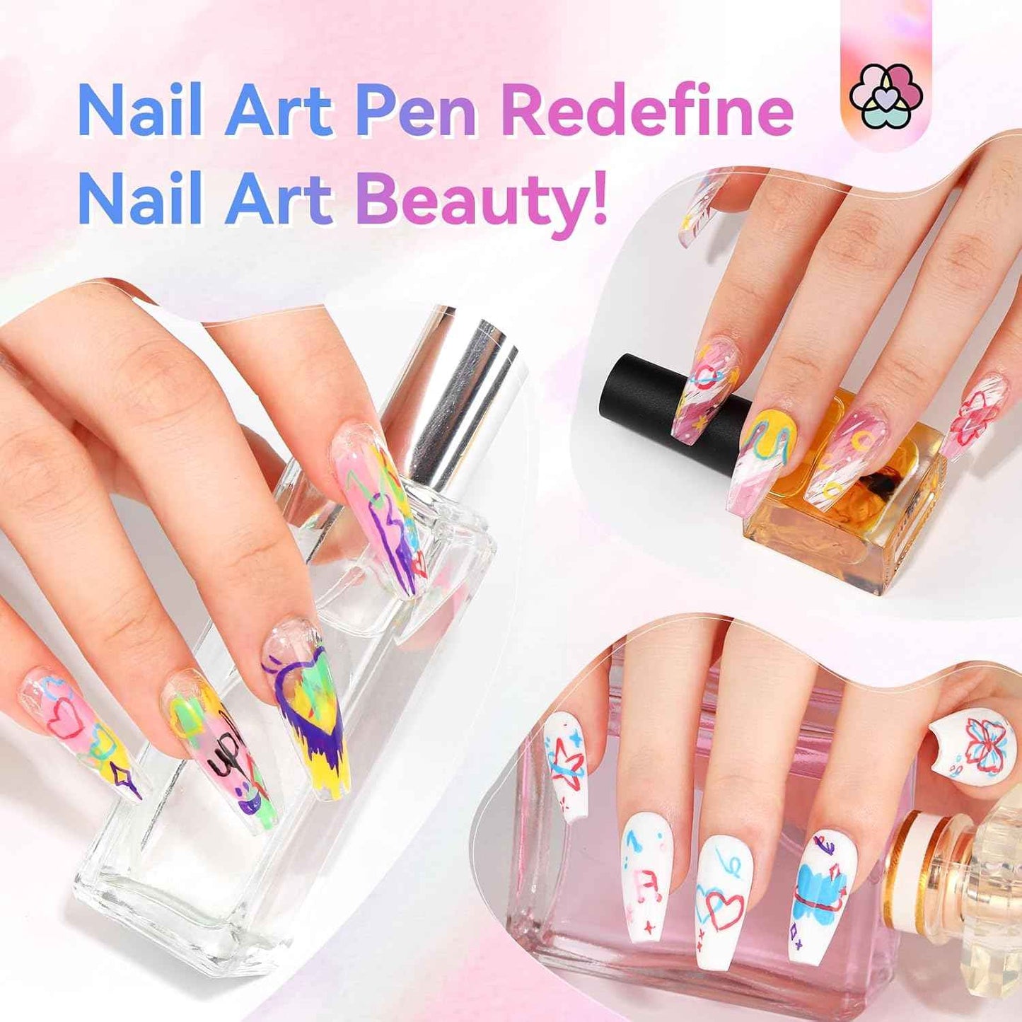 SAVILAND 12 Quick-Dry Nail Art Pens & Gel Paint Kit – 48 Colors, 15 Brushes for DIY Manicure