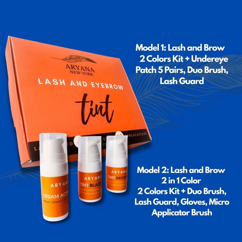ARYANA NEW YORK LASH AND EYEBROW KIT - Up to 10 Applications - Black and Brown 15 ML - With Brow Brush