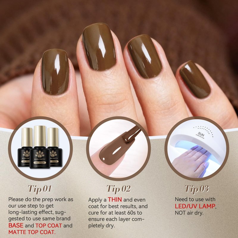 Born Pretty Nude Pink Gel Nail Polish Set 23PCS,Skin Tones Neutral Brown Burgundy Red Gel Polish with Base Gel Glossy & Matte Top Coat Gel Polish Kit for Salon Manicure and Nail Art DIY at Home