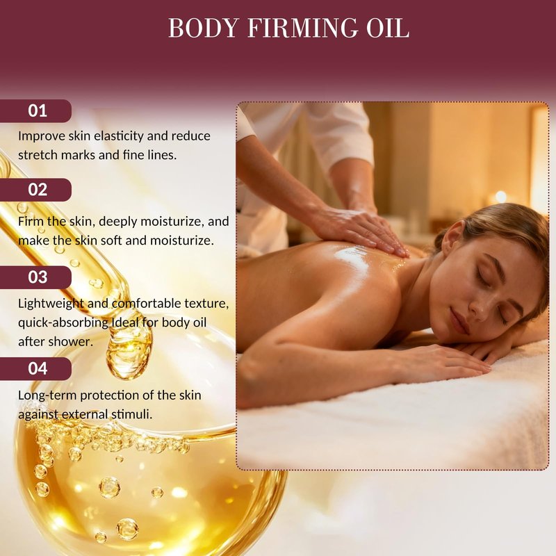 Body Firming Oil Luxury Glow Remedy,After Shower Body Oils for Women,Tightening&Hydrating Treatment for Arms,Legs,Stomach&Body,Natural Firming Oil for Dry Skin,Non-Greasy Body Serum -4.06 OZ(1 PCS)