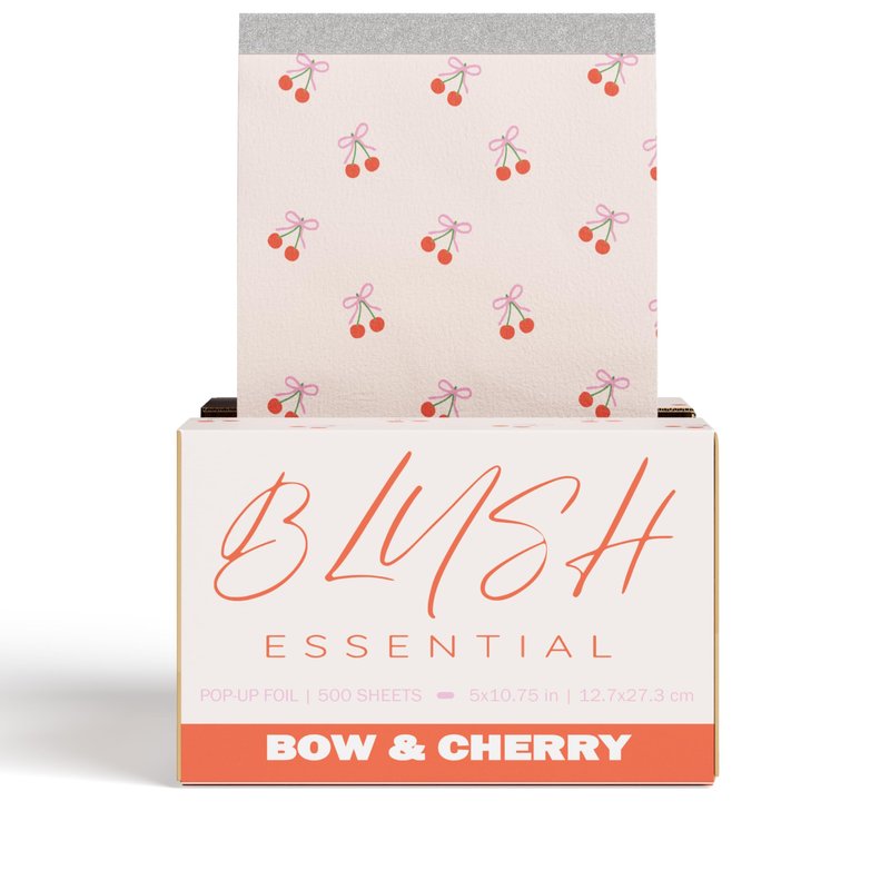 Bow & Cherry Hair Foils - Salon Foils for Coloring - Aluminum Foil Sheets for Hair - 5"x10.75" - 500 Sheets - Professional Hair Foils for Highlighting and Salon Use, Cute Foils