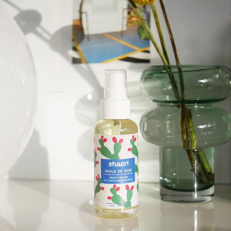SHAERI Multi-Use Care Oil - Hair Oil for Frizzy Hair - Enriched with Sweet Almond, Macadamia Nut, Safflower Seed, Jojoba, and Prickly Pear - 3.4 oz