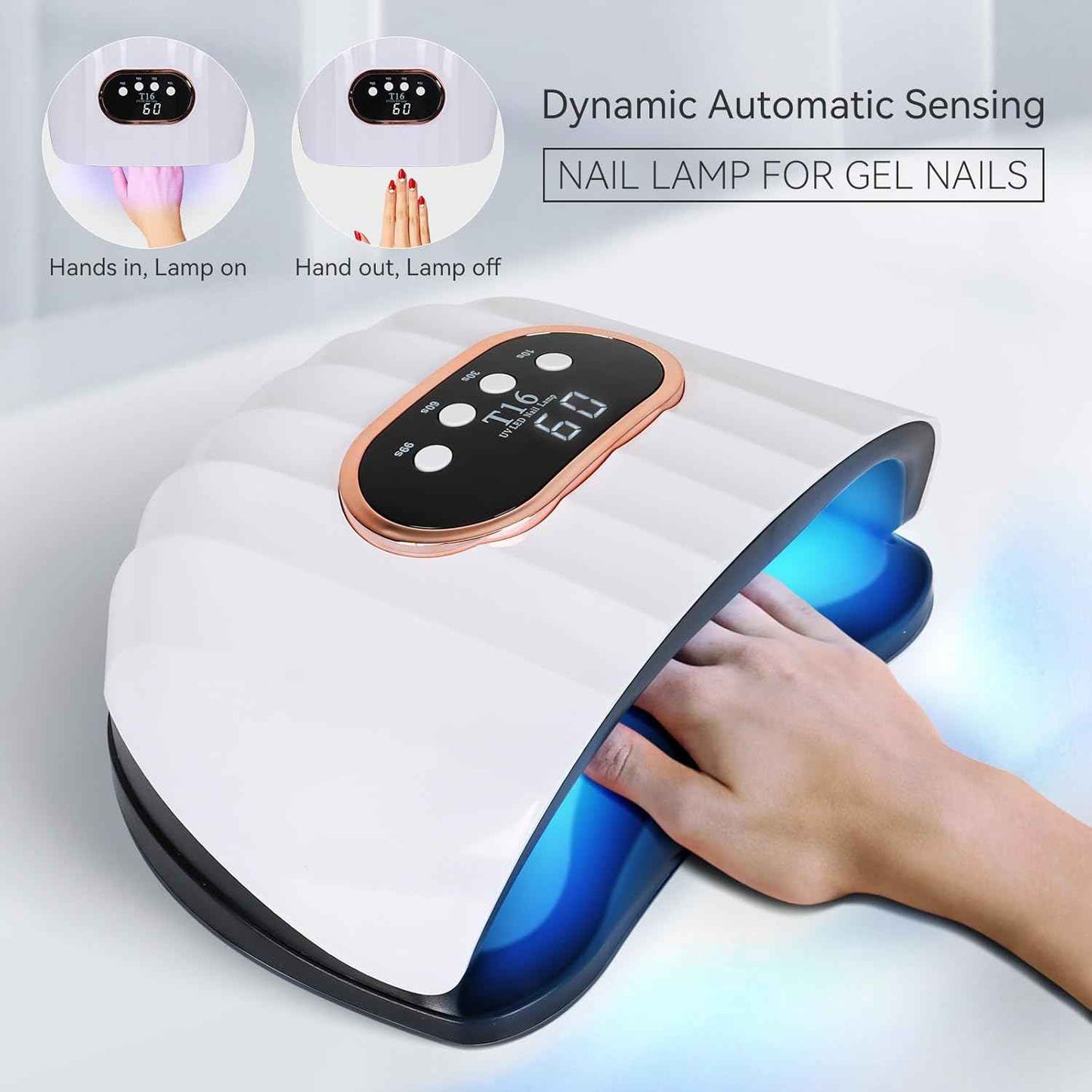 54W UV LED Nail Lamp - Quick-Dry Nail Polish Dryer with 4 Timer Settings for Gel Nails & DIY Nail Art