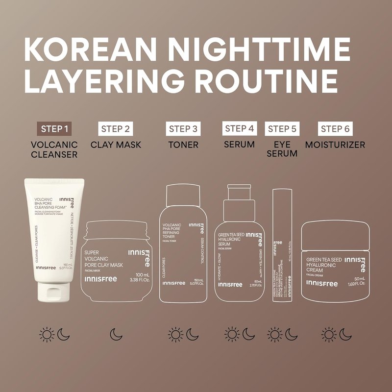 Innisfree Volcanic BHA Pore Cleansing Foam | Korean Face Wash with Salicylic Acid for Oil Control & Deep Clean