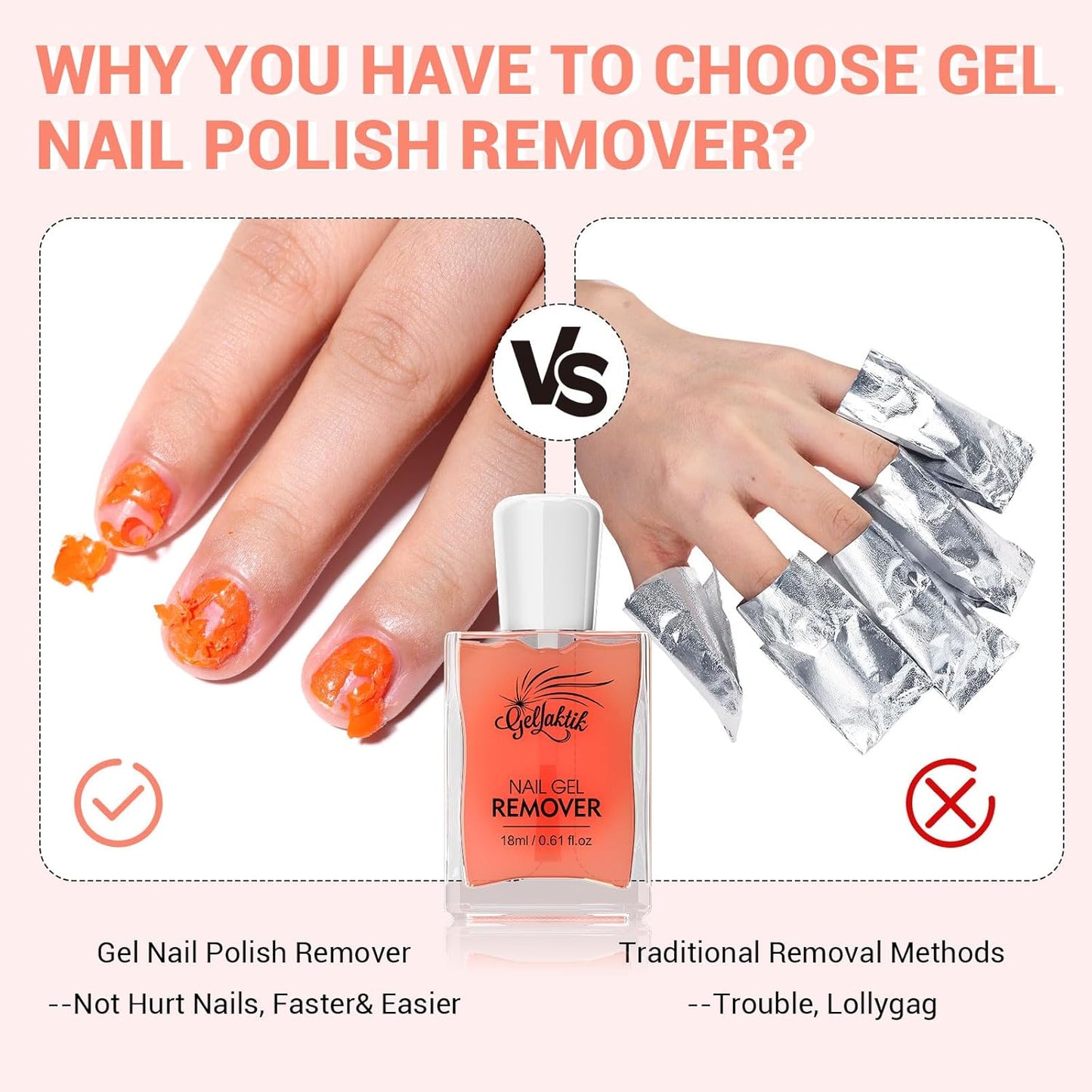 Gel Polish Remover Kit - 3 x 18ml with Cuticle Oil & Liquid Latex Tape, Fast 3-5 Min Removal