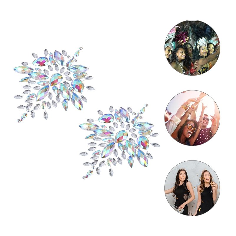 Rhinestone Face Gems - Body Jewelry Stickers for Women | Bra Breast Pasties for Carnival Parties