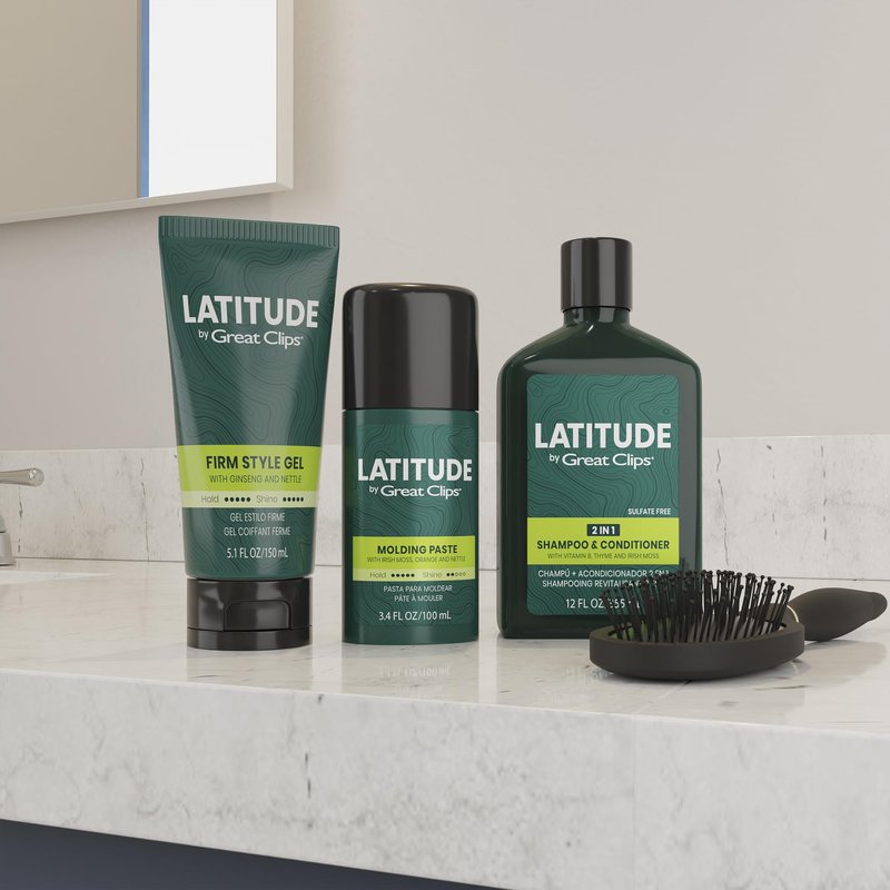 GREAT CLIPS LATITUDE 2-in-1 Shampoo + Conditioner | Daily Shampoo and Conditioner Set for Men | Promotes Full + Healthy Hair | 32oz | Packaging May Vary
