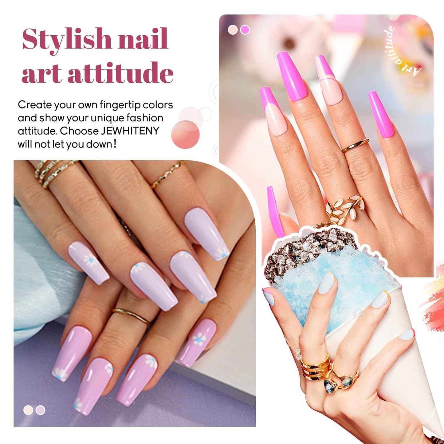 45PCS Gel Nail Polish Kit with UV LED Nail Lamp & 10ML Base & Top Coats