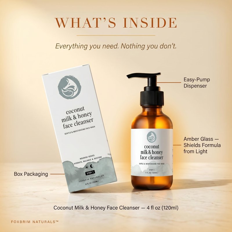 Coconut Milk & Honey Face Wash 4 fl oz – Gentle Hydrating Cleanser for Sensitive to Dry Skin | Fragrance-Free, Non-Drying Formula with Aloe & Jojoba | Ideal for Redness, Dryness & Daily Makeup Removal