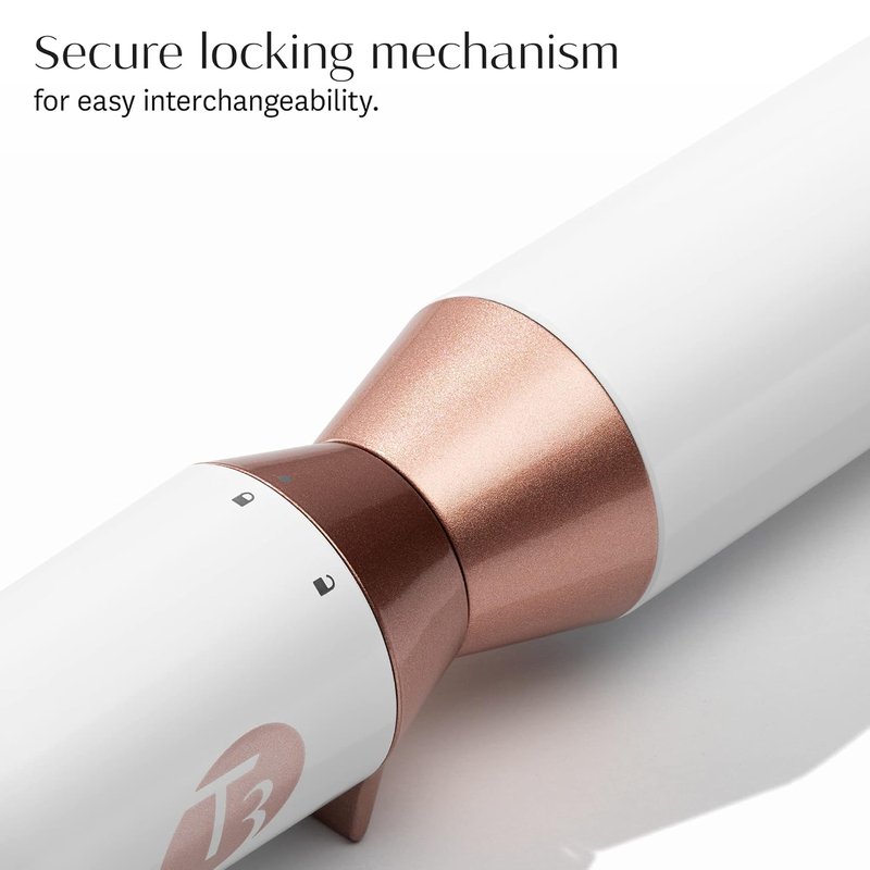 T3 Tapered Interchangeable Wand Barrel - 1.25” & 0.75” Ceramic for Shiny, Long-Lasting Waves