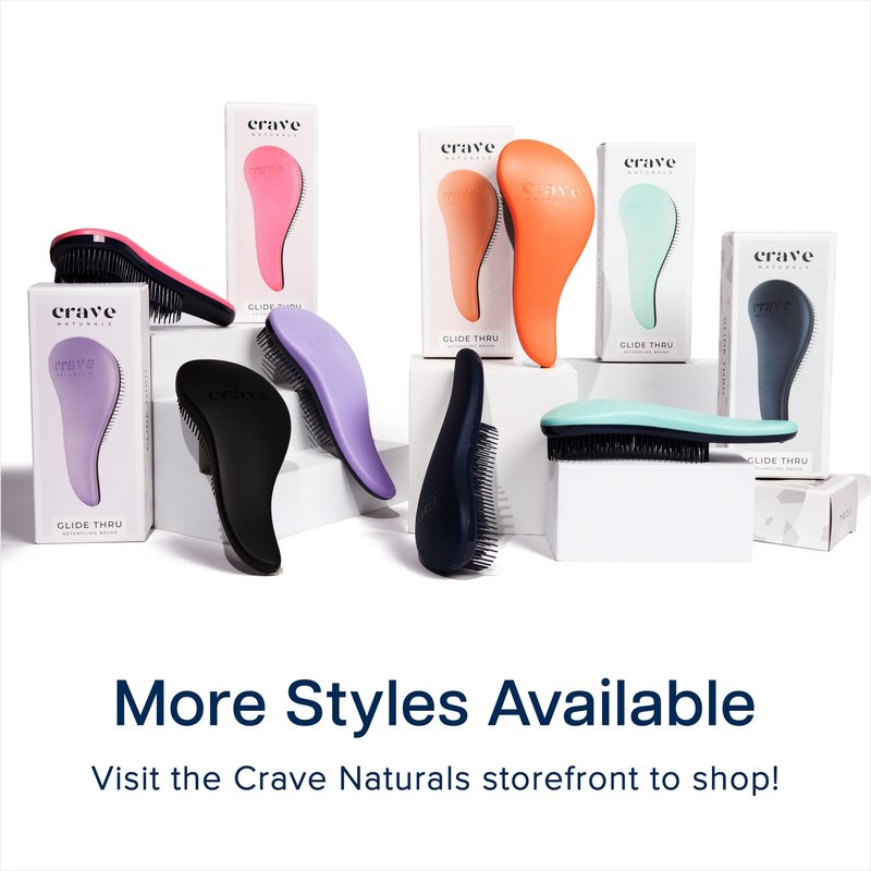 Crave Naturals Glide Thru Hair Brush - Detangler Brush for Curly, Straight, Wet or Dry Hair - Gentle Detangling Brushes for Adults, Kids, Toddlers - Hair Accessories for Women, 7.5x3" - Pink