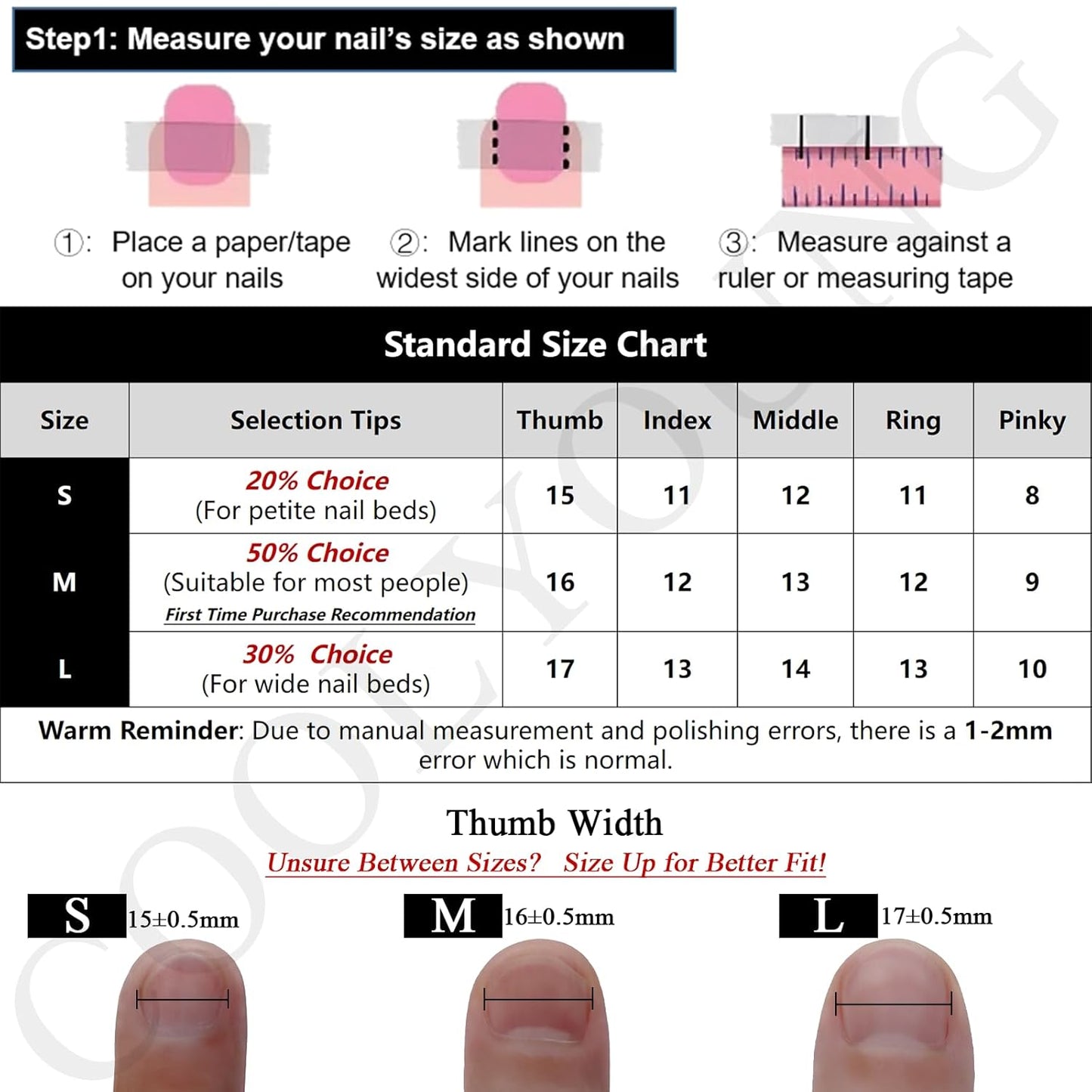 Blue Almond Press-On Nails - 10 PCS Handmade Acrylic Fake Nails for Women