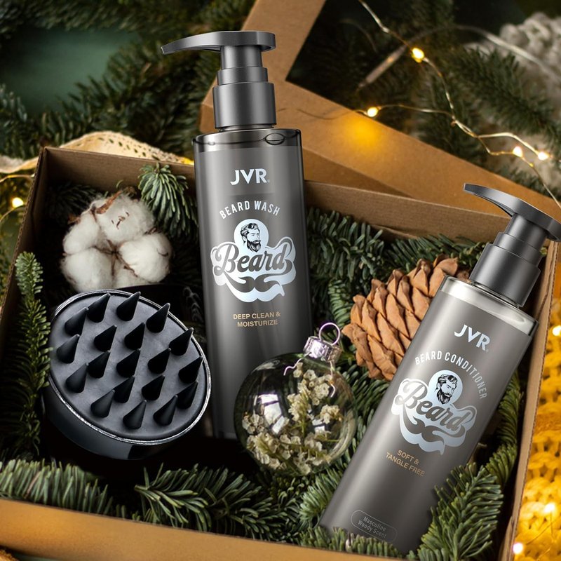Beard Wash & Conditioner for Men | Organic Coconut & Aloe Formula - 6.7oz, Reduces Frizz & Softens Coarse Beards