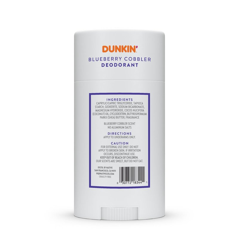 Native Deodorant | Limited Dunkin Donuts Edition | Aluminum Free with Baking Soda, Probiotics, Coconut Oil and Shea Butter | Blueberry Cobbler 2.65oz