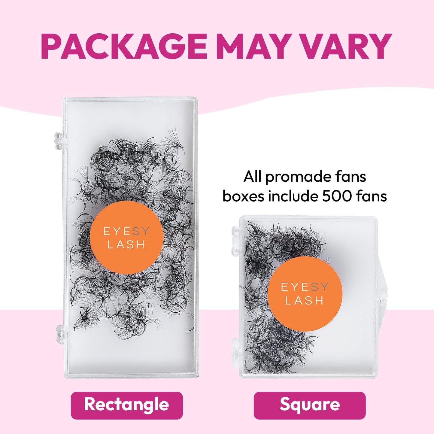 Eyesy Lash 500 Promade Fans 10D - Volume Premade Lash Fans for Eyelash Extensions Pointy Base Handmade Loose Pre Made Eyelashes Middle Stem Soft and Lightweight (10D 0.03 D 12mm)