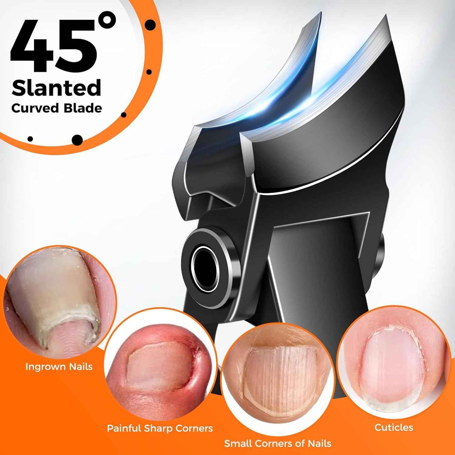 Large Slanted Toenail Clippers for Seniors | Thick & Ingrown Nails, 2024 Model