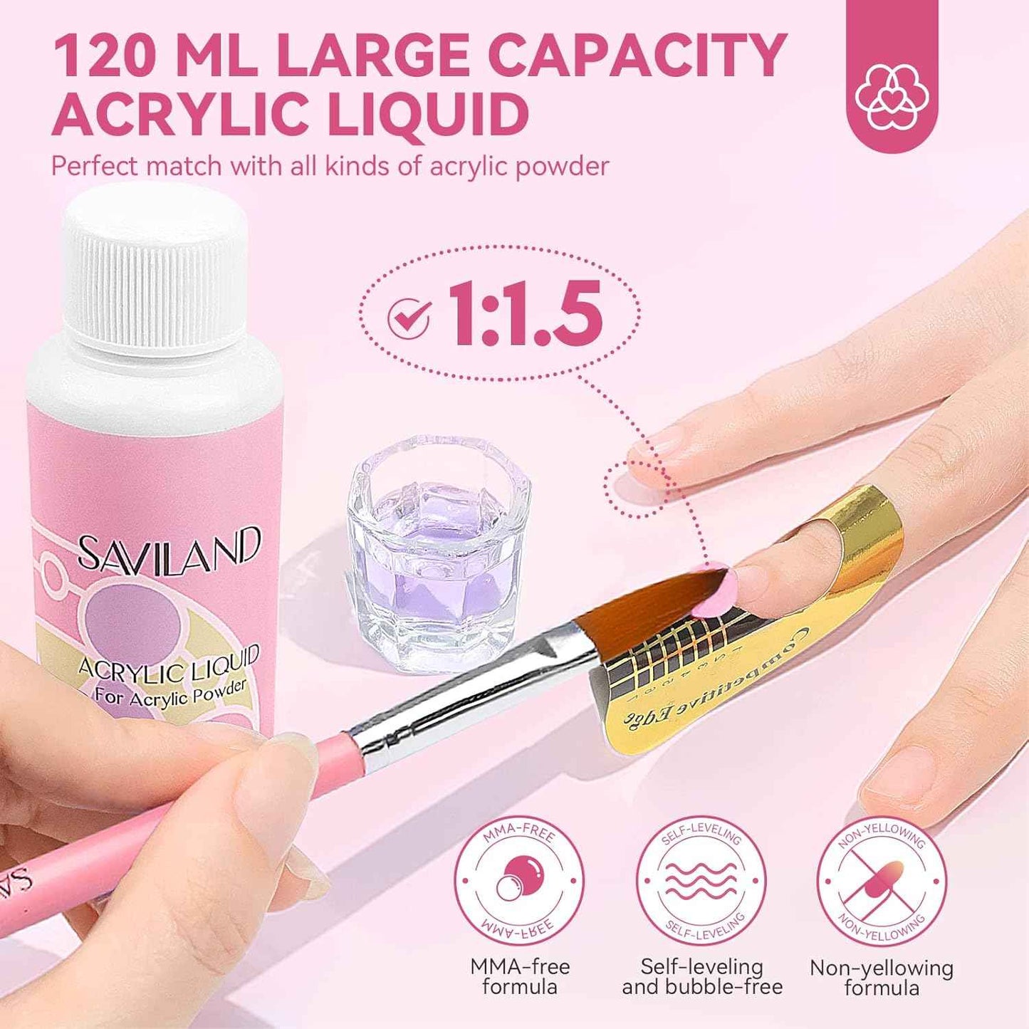 Acrylic Nail Kit with UV Light - Complete Saviland Nail Art Set for Salon Quality