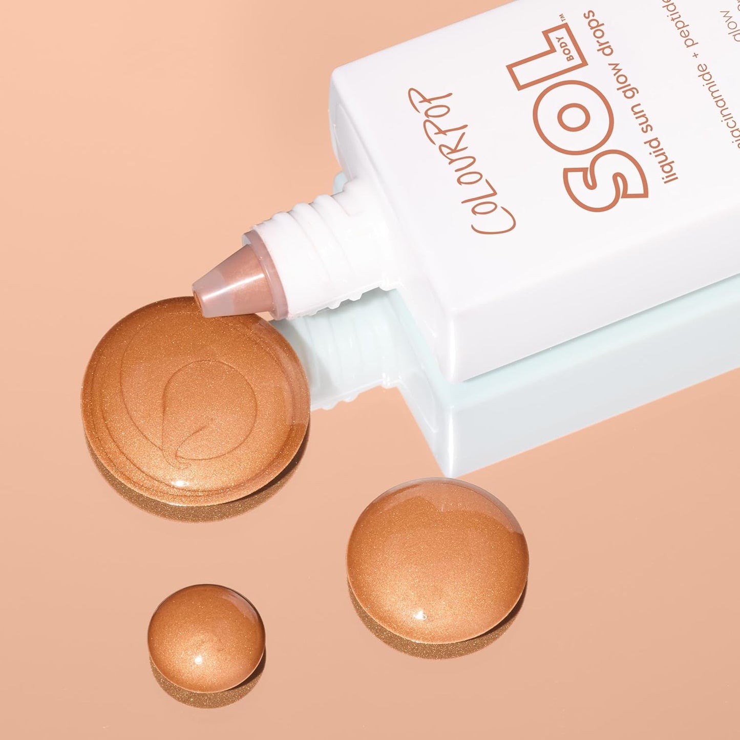 ColourPop Liquid Sun Glow Drops - Buildable Face & Body Bronzer with Niacinamide & Peptides | 1.11 oz for Radiant Skin