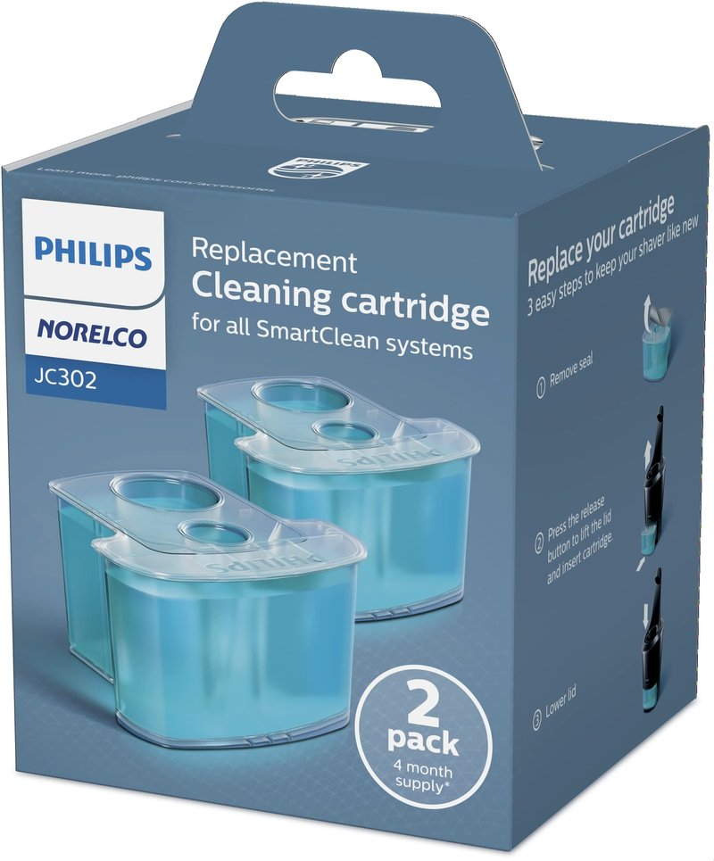 Philips Norelco Cleaning Cartridges for SmartClean System, 2 Count, JC302/52
