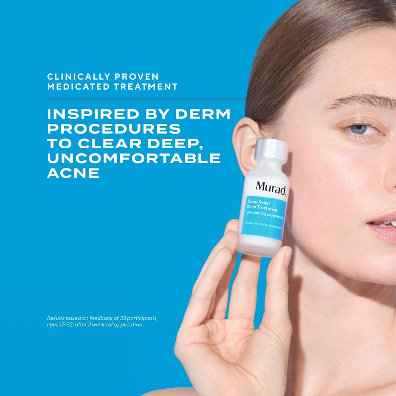 Murad Deep Relief Acne Spot Treatment with 2% Salicylic Acid – Patch-Like Liquid Treatment for Deep, Hormonal Acne & Breakouts – 1 Fl Oz