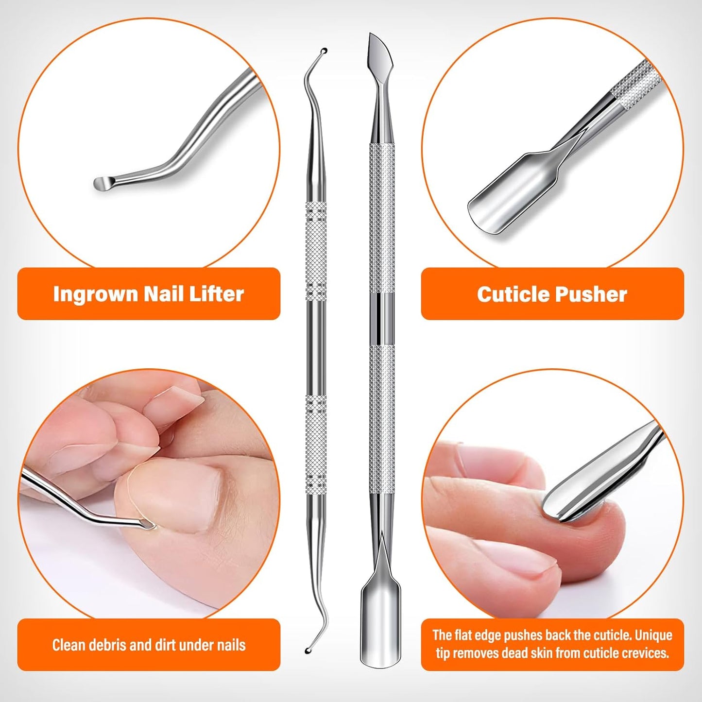 Long Handled Toenail Clippers for Seniors - Angled Head, Wide Jaw for Thick Nails